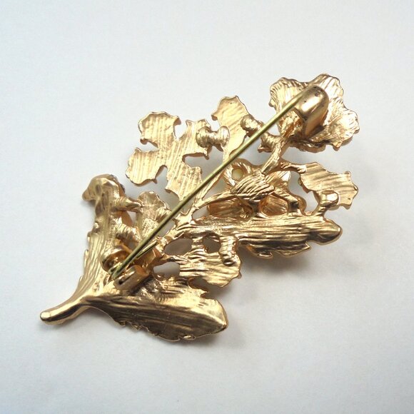 Vintage Brooch Flowers Small Bouquet Golden Tone Pin Retro Fashion Accessories - Picture 5 of 5